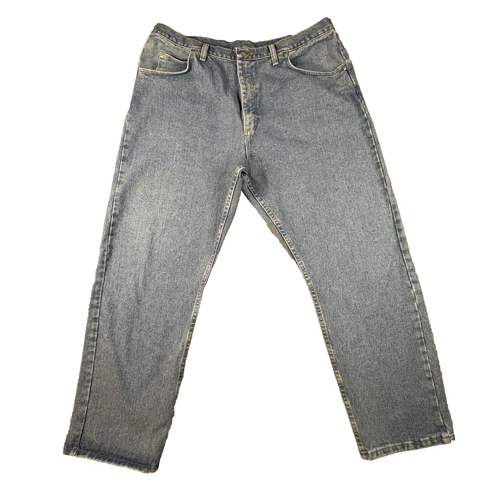 Wrangler Men's 40x30.5 Blue Relaxed Fit Straight Leg Cotton Jeans SEE‎ DESC
